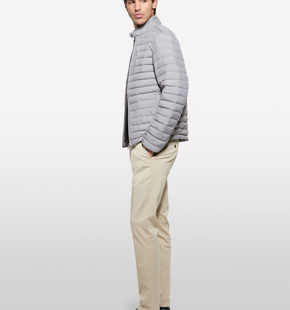 Blouson biker rembourré gris clair - doudounes et blousons rembourrés pour homme - Gris Clair | Sisley image number 2